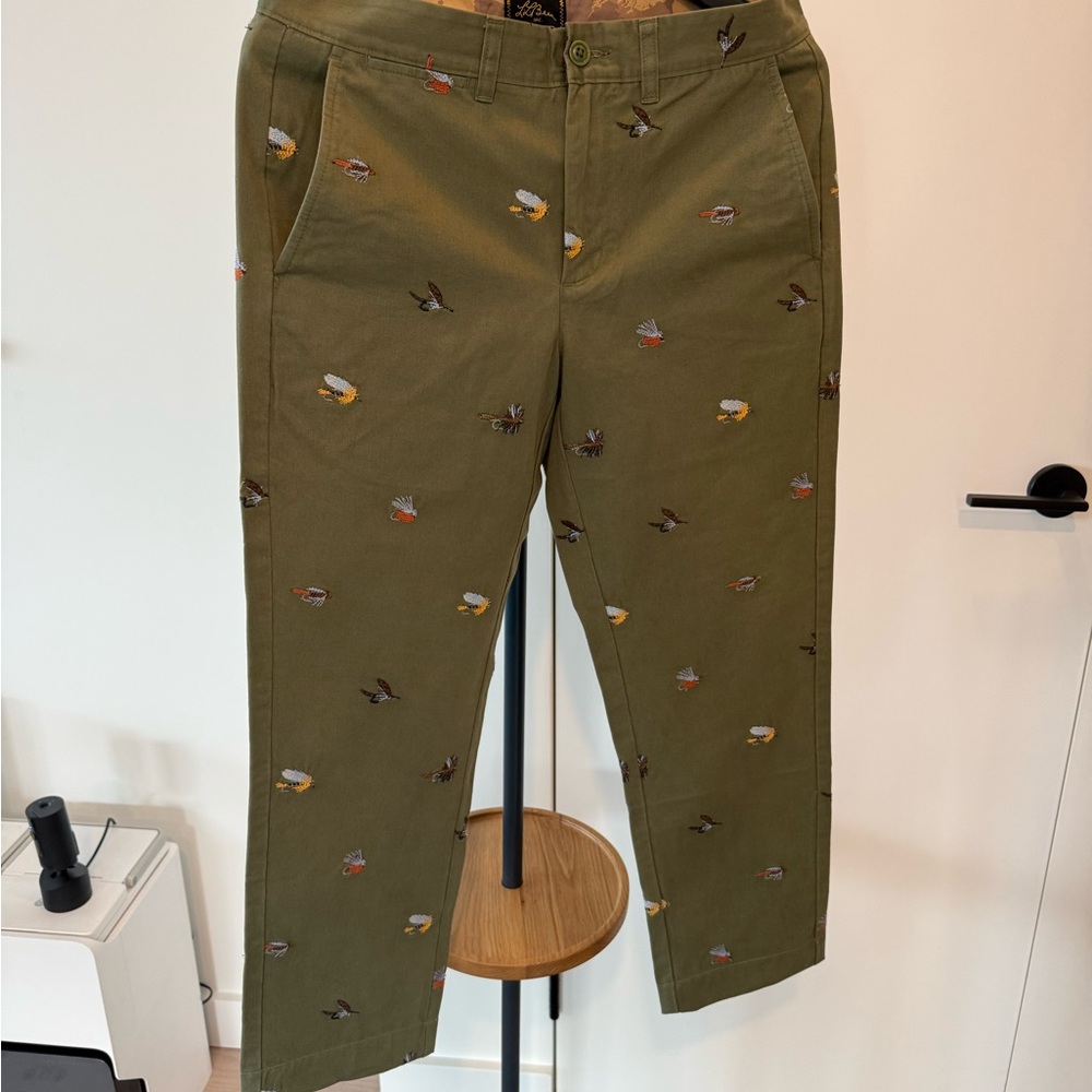 Olive Green Embroidered Men's Pants